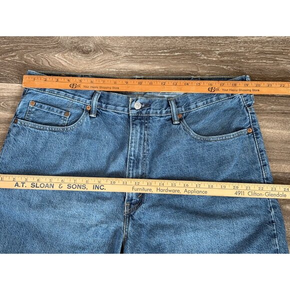 Levis 550 Jean Shorts Men Size 40 Blue Relaxed Fit Medium Wash Denim 100% Cotton - Picture 6 of 10